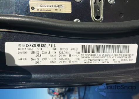 2014 Jeep Compass Sport from USA, damaged, VIN 1C4NJCBA6ED843565